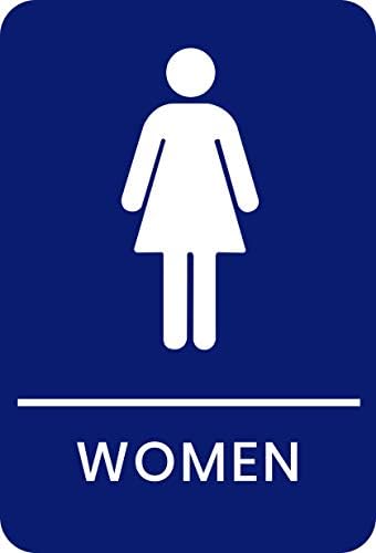 Corko Производство Womenенски знак за тоалети - Доаѓа со графички симболи и двострана 3М лента за да се обезбеди совршено за помалку од една