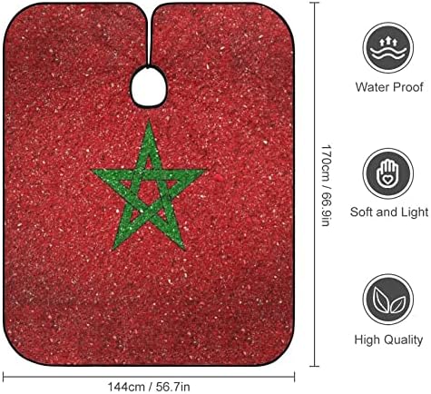 Национално Знаме На Мароко Берберска Наметка За Сечење Коса Водоотпорна Наметка За Фризура Со Прилагодливо Затворање Предвремени