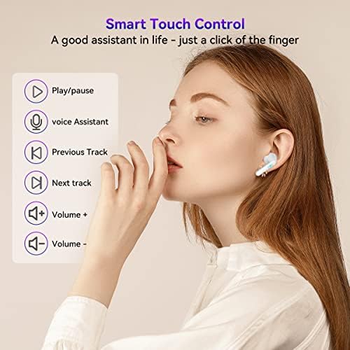 Безжични Слушалки, Bluetooth 5.3 Слушалки 60H PLAYTIME LED Дигитален Дисплеј За Полнење Hi-Fi IPX5 Водоотпорни Слушалки Во Уво Ушни Пупки