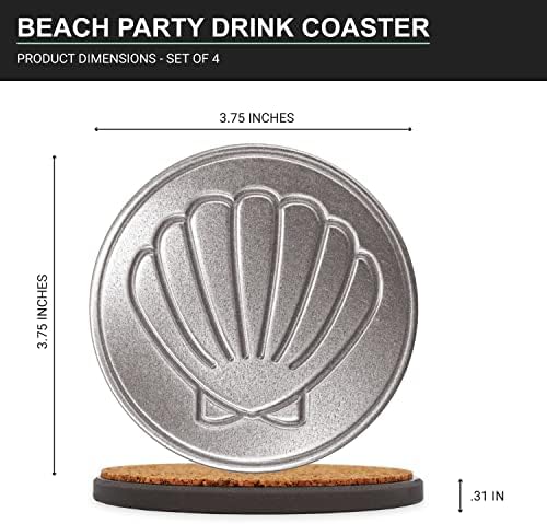Questech Decor Coasters за Пијалоци, Подлоги За Идеи За Подароци За Домаќинство За Масичка За Кафе Заштитени Со Поддржувач На Плута, Тематски Хостинг За Летни Базени, Декор За