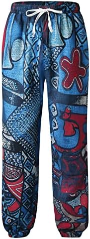 Miashui обични панталони мажи машки панталони обични разноврсни сите печати лабава плус големина панталони модни панталони со џебни плажа 13
