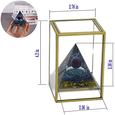 Vtroth orgone orgone pyramid за позитивна енергија, аметистична кристална топка рачно изработена пирамида, заштитни кристали генератор