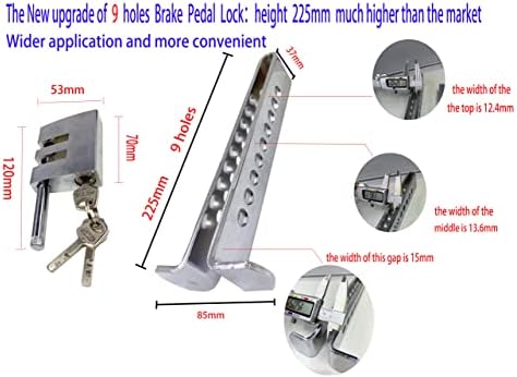 22,5 см анти-кражба на спојката за автоматско сопирачки за заклучување на возилото од не'рѓосувачки челик Заштита за безбедност на