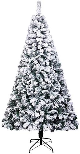 ZPEE PVC Снег се собрал новогодишни новогодишни елки, бело вештачко шарчено божиќно дрво, 6 -тина партија за забава на Божиќ, метално декорирање