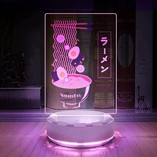 Ancfun ramen Јапонски знак на садови со глупак, LED ламба за биро, приказ на продавница, декор за домашна спална соба, ноќно светло со
