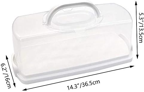 Пренослива Пластична Правоаголна Кутија За Леб Со Проѕирен Капак 13-инчен Проѕирен Чувар На Контејнери За Торта за Чување и Транспорт