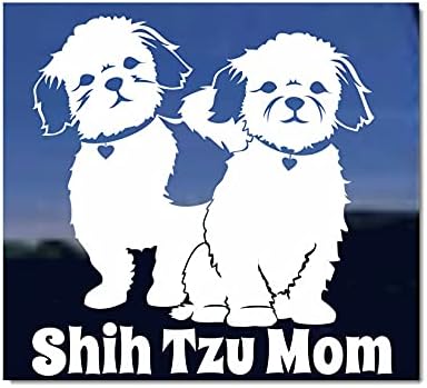 Shih tzu мама | Куче автоматски винил пар налепница за декорации на прозорецот Shih Tzus
