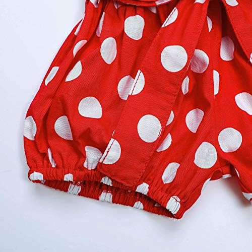 Бебе девојки Руфли ракави ромпер врвот+полкови точки панталони поставени со облека за роденденска облека летна бутик облека