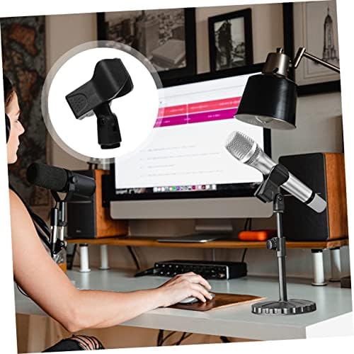 Parliky Microphone Stang Stand 6pcs Clamp Universal додатоци клипови држачи држачи за микрофон безжичен црн пластичен за снабдување со таблети