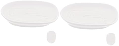 Дизајн на Doitool 2 парчиња чувајте го заштеда за туширање бела лента за чистење на контејнери Преносен керамички лист лице со