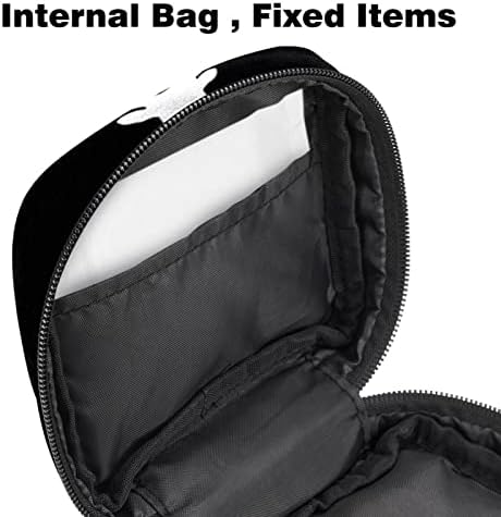 Црна бела елска санитарна торба за складирање на салфетка, менструална подлога торба гаќички за ламби, организатор на женски производи со патент
