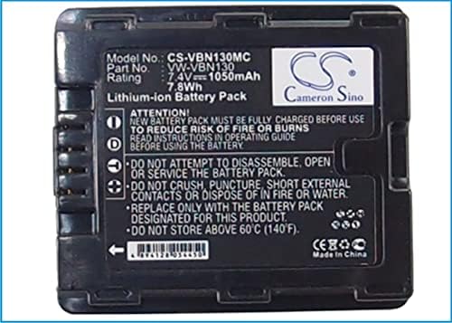 Камерон Сино Нова батерија за замена од 1050mAh одговара за Panasonic HC-X800, HC-X920, HDC-HS900, HDC-SD800, HDC-SD900, HDC-TM900 VW-VBN130, VW-VBN130E, VW-VBN130E-K