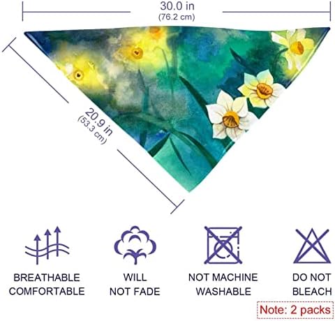 Прилагодливи Бандани За Кучиња 2 Парчиња, Акварел Цветен Дезен Меко Марамче За Секојдневно Носење Миленичиња, Лигави Лигавчиња Марами За
