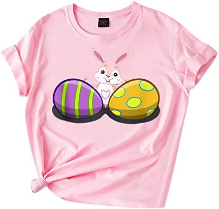 Велигденски маички за жени-маица со кратки ракави за кратки ракави за жени, основни врвови на врвови за кошула за жени секси
