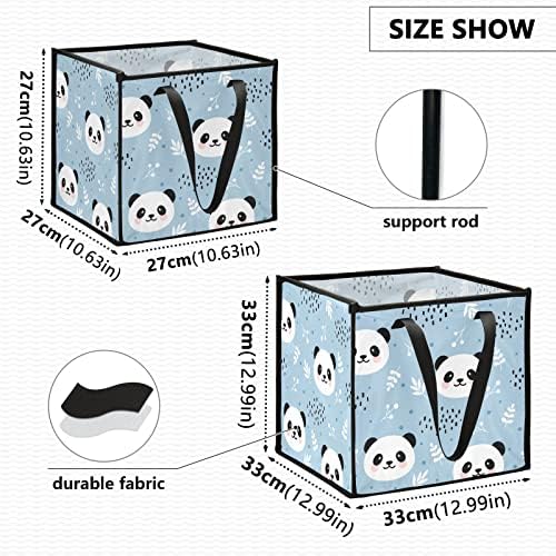 Keep Cult Cuter Panda Cube Cube Cun со рачки, голема корпа за складирање на организатор за дома