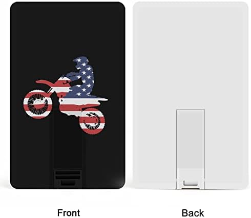 Американско знаме Dirtbike Motocross USB Flash Dright Design Design USB Flash Dries персонализиран мемориски стап за стапчиња 32G