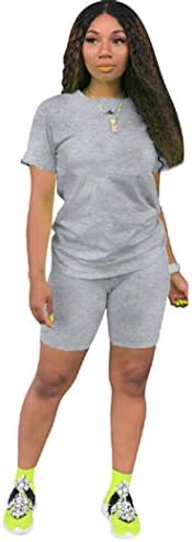 Облека за жени со 2 парчиња - Обични маички со цврста боја на маици за тренинзи, панталони за каросерии, панталони за костуми, пакети