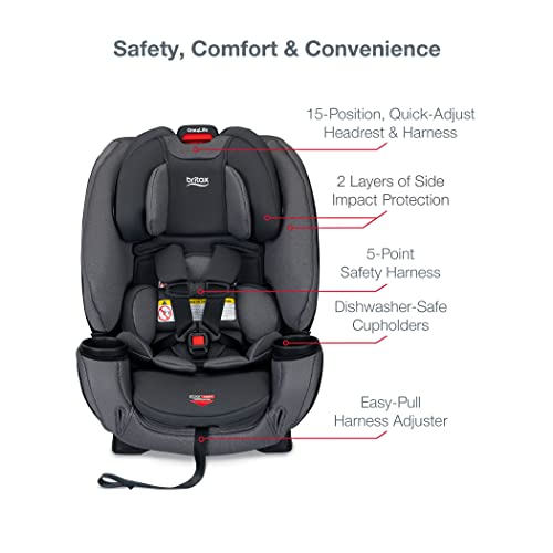 Бритакс One4Life Клик Тесно Седиште За Автомобил-10 Години Употреба - Новороденче, Кабриолет – Засилувач-5 до 120 фунти-Ткаенина За Безбедно Перење,