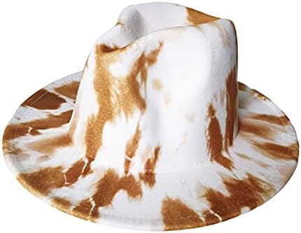 Unisex Tie-Dye моден дизајнер Широк рамен облик на федора капи, куглари капи, панама капа, лесен патување