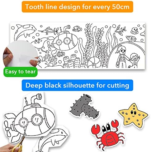 Детска цртање ролна хартија за деца, боење хартија ролна DIY сликарство за полнење во боја, детска цртање ролна за леплива цртање уметничка занаети