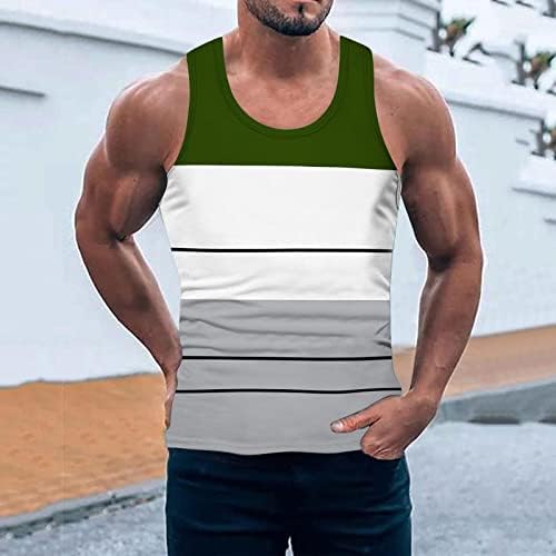 HDDK MENS LETUAL TANK врвови во боја блок крпеница без ракави кошула плажа врвен атлетски тренинг спортски теретани резервоари за теретани