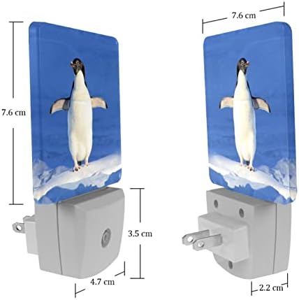Rodailycay светлосна светлосна светлина пингвин животно, 2 пакувања ноќни светла се приклучуваат на wallид, топли бели предводени ноќни светла