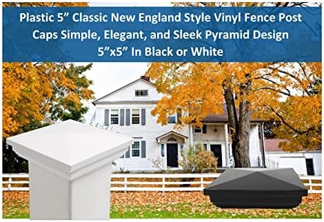 Црна пластика 5 Класичен нов стил во Нова Англија, винил ограда, капачиња, 5 x5 Пост капа за винил ограда