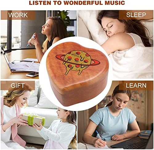 Музичка кутија за пица Планета Вуд Гроздобер музички кутија подарок за Божиќ роденден Денот на вineубените