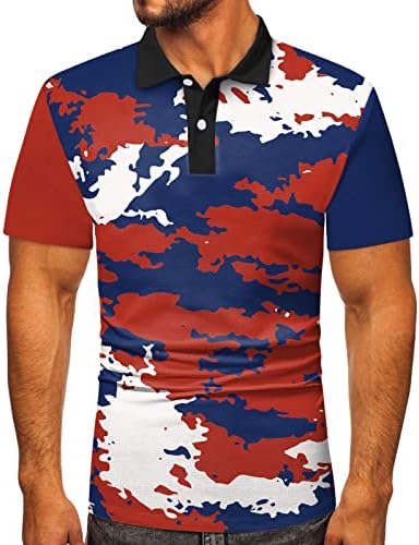 Кошули за голф Zddo Mens Polo, модни тениски тениски врвови со кратки ракави летни тенок вклопат обични атлетски спортови кошула
