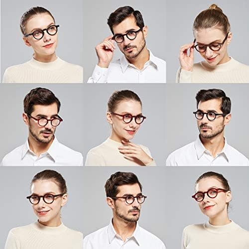 Resblu 5 пакувања за читање очила мажи жени ретро тркалезна пролетна шарка лесни читатели +3,5 удобни презбиопични очила