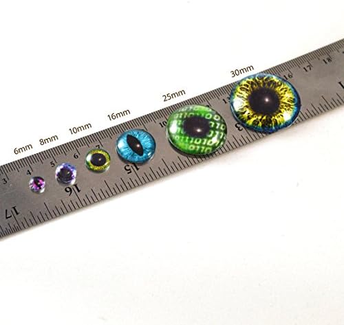 8мм стаклени очи со компјутерско копче за напојување за занаетчиство на снабдување со рамен кабохони за уметност кукли за данок или накит за правење накит