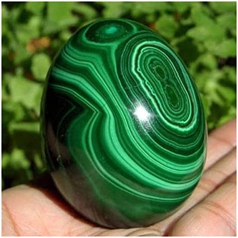 Доверба занаетчија 4см природна зелена малахит затегнувачка жад полирана моќност јајце јајце оригиналниот камен заздравување скапоцени камења декорација на топк