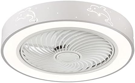 Ibalody mute акрилен вентилатор тавански ламба бела тркалезна тавана вентилатор со светла затемнети затемнети и 3 брзини на ветерот