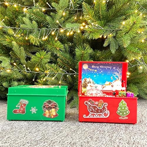 Gkmjki Божиќна стил музичка кутија Прекрасна креативна Декора за Дедо Мраз предводена музичка кутија за забава