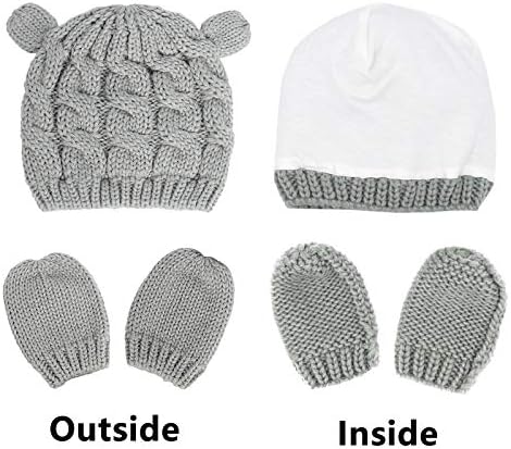 Бебе Бејни бебе капа и митен сет плетена бебе зимска капа белешки за новороденче бебе девојче бени капи.