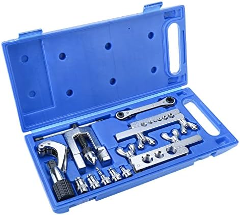 Комплет за алатки за алатки за сопирање LuckyHigh Line Brake Line, алатка за алатки за сопирање од 45 степени, алуминиум за месинг на бакар 1/8 до 3/4 за HVAC, цевки, бакарни цевки што ?