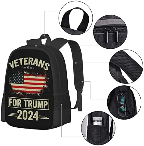 Ветерани За Трамп 2024 Ранци Деловни Лаптопи Ранец Голема Торба За Книги За Патувања Дневен Ранец Колеџ Училишна Торба За Мажи
