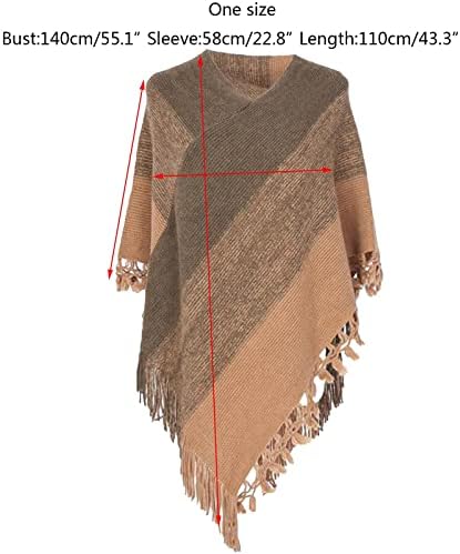 Шарено пончо со реснички шал плетена шал шамија, пржени обвивки, лесен џемпер на пашминас пулвер, наметка за намени жени