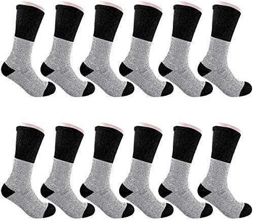 Дијамант Starвезда 12 пара ултра топли термички зимски чорапи, дебели чорапи за подигање, големина 10-15