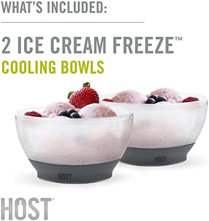 Сад за замрзнување на сладолед домаќин, сет од 2 двојни edидови изолирани гел за замрзнување гел чилер додаток за десерт, натопи, житни