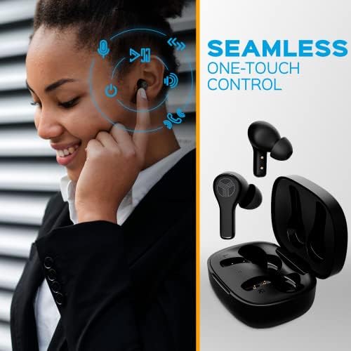 Treblab WX8 - Вистински безжични ушни уши, IPX8 водоотпорни ушни уши со 28 ч на време на игра, слушалки со Bluetooth w/Контрола на допир и изолација