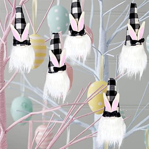 Yoiubasia 5 парчиња осветлени пролетни зајачиња gnomes украси - нордиски шведски нисе скандинавски елф џуџе за велигденски празник