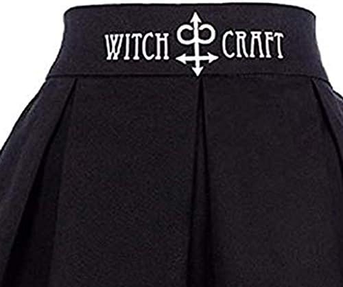 Црно здолниште за жени готски стил вештерки Месечината печати плетени панк мини здолништа
