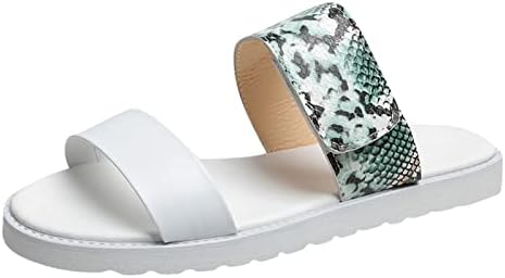 Сандали за жени во женски чевли пролетни и летни модни модни сандали леопард печати змија принт рамен дно рамно лесен случај