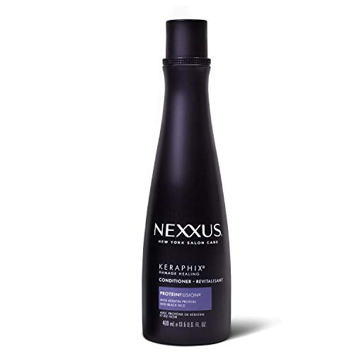 Кондиционер на Nexxus keraphix за оштетена коса керфикс со протеински силиконски силиконски со кератин протеин и црн ориз 13,5 мл