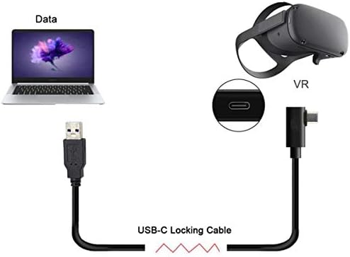 Cablecc Fit for Quest Link VR USB 3.1 тип-C лево десен агол до стандарден кабел за податоци USB3.0