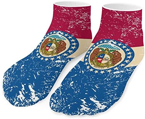 Мисури Стејт Flag2 5 пара смешни трчање чорапи за глуждот атлетски чорапи без шоу, амортизирани за мажи жени