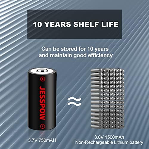 Lithium литиум батерии Jesspow CR123A, CR123A батерии за полнење 3.7V за ARLO камери VMC3030 VMK3200 VMS3330 3430 3530 и Flashlight Polaroid