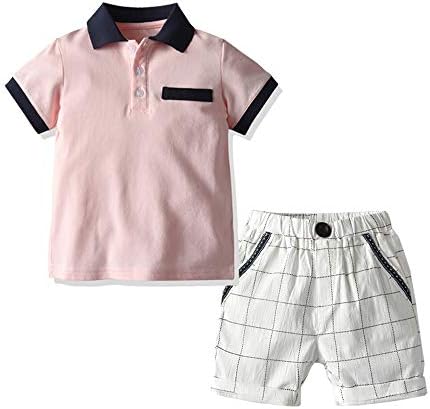 Јун Хао Детето бебе момче летно слободно време постави поло маица и кратки панталони