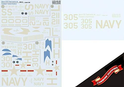 Скала за печатење 48-160 Декал за морнарица F9F Пантери во борба над Кореја, Дел 2 1/48
